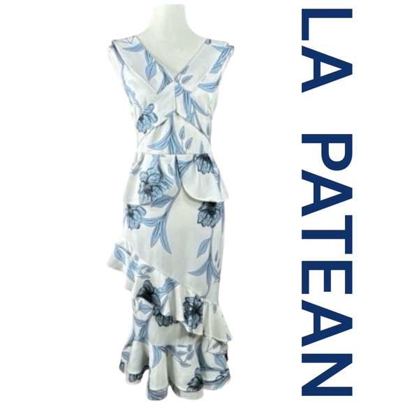 LA PATEAN Floral Ruffle Dress, EU Size 38, US Size 6. - Picture 1 of 6